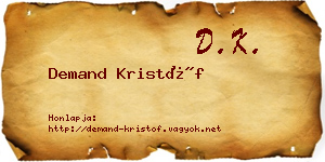 Demand Kristóf névjegykártya